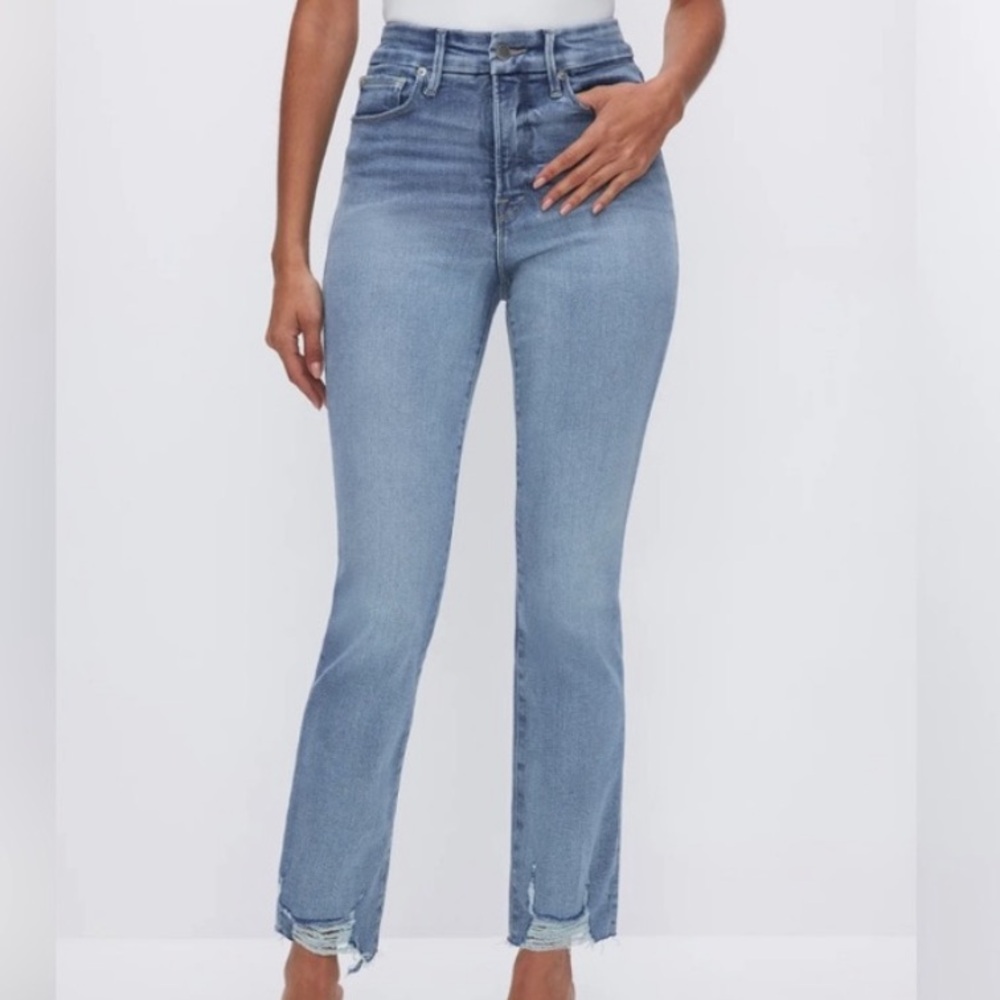 Good American Good Leg Straight Compression Jeans